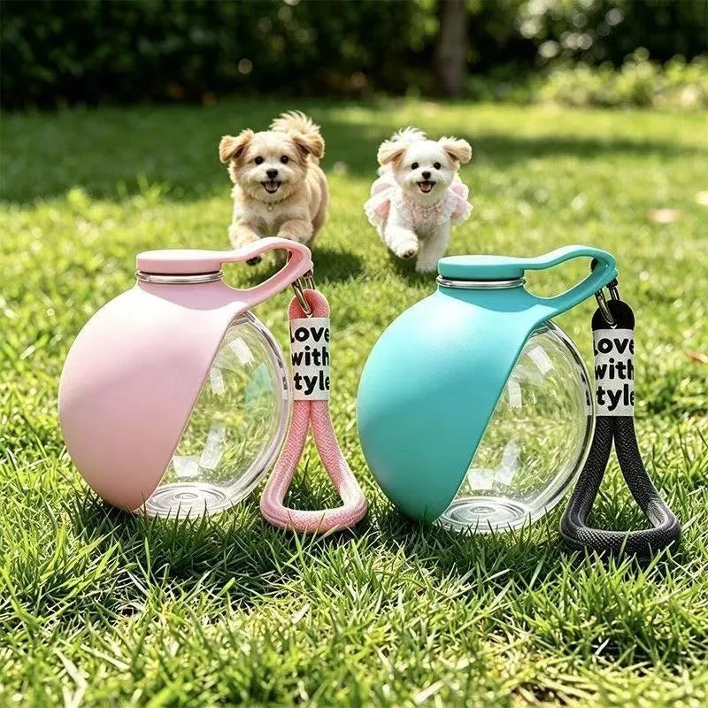 Botella de Agua Portátil para Perros con Tazón Dispensador — Libre de Fugas